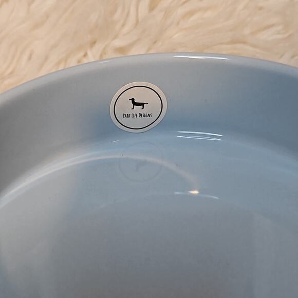 New! Park Life Designs Light Blue Ceramic Dog Bowl - Picture 2 of 4